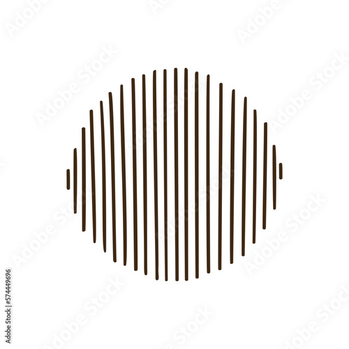 Round striped abstract shape circle vector illustration  minimalist design element in calm Scandinavian boho colors