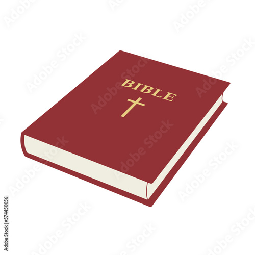 Holy bible - closed book vector illustration isolated on white