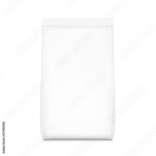 Realistic food bag isolated on white background. Front view. Vector illustration. Can be use for template your design, presentation, promo, ad. EPS 10.	