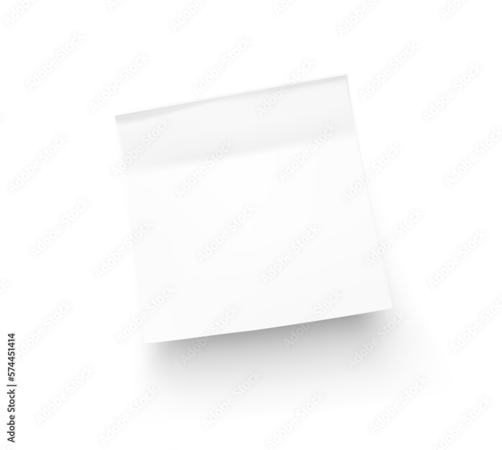 Paper note stick mockup. Vector illustration on white background. Can be use for your design, presentation, promo, adv. EPS10.