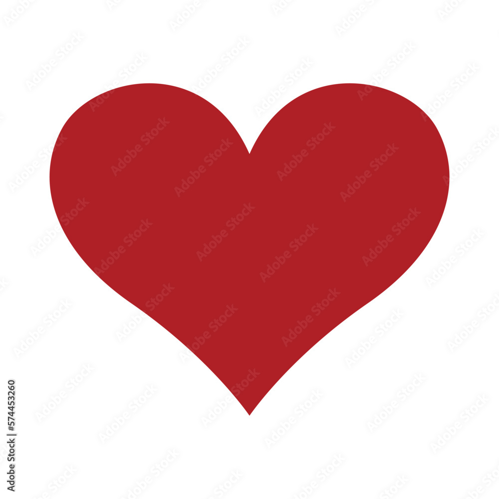 red heart shape symbol, vector illustration