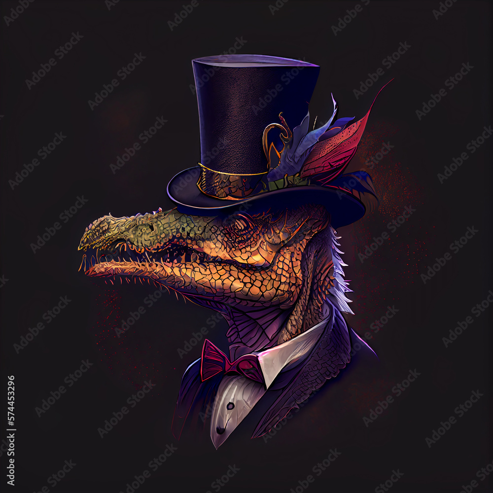 These are sophisticated dragons dressed in their finery of top Hats and