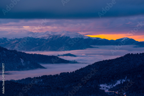 sunrise over the mountains © George Kurashvili
