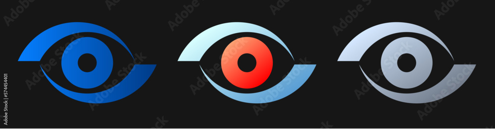 Logo icon design template Flat style, Eye icon, Logo icon design template elements, Vector illustration Logo icon design template Flat style, Eye icon, Logo icon design template elements, Vector illustration