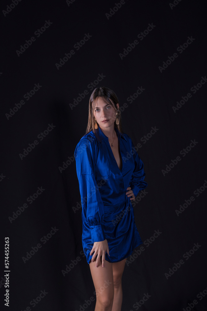 beautiful young woman in a blue dress beautiful young woman in a blue dress