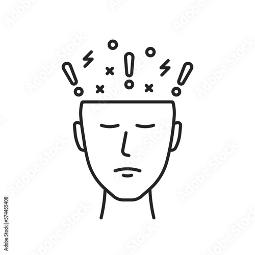 frustrated person icon with thin line sad face
