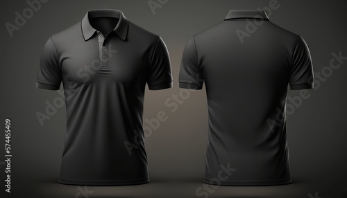 Realistic mockup of male black polo shirt. Generative ai photo