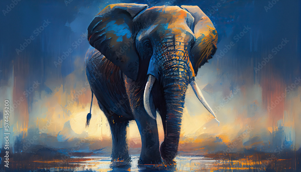 A portrait of an elephant, Generative AI