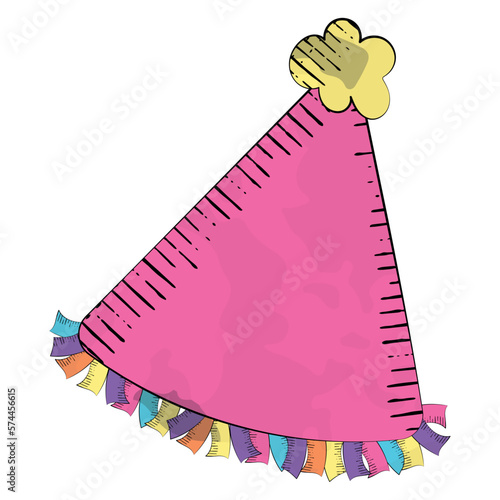 Isolated party hat sketch icon Vector illustration