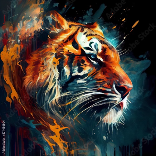 A painting of a tiger, Generative AI © Frank