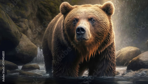 a brown bear in its natural habitat