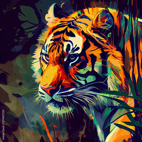 A painting of a tiger  Generative AI