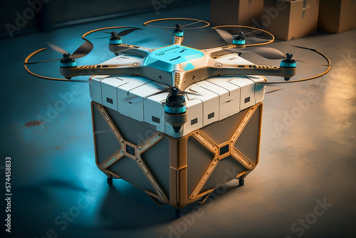 delivery dron, delivery concept of future, generative ai