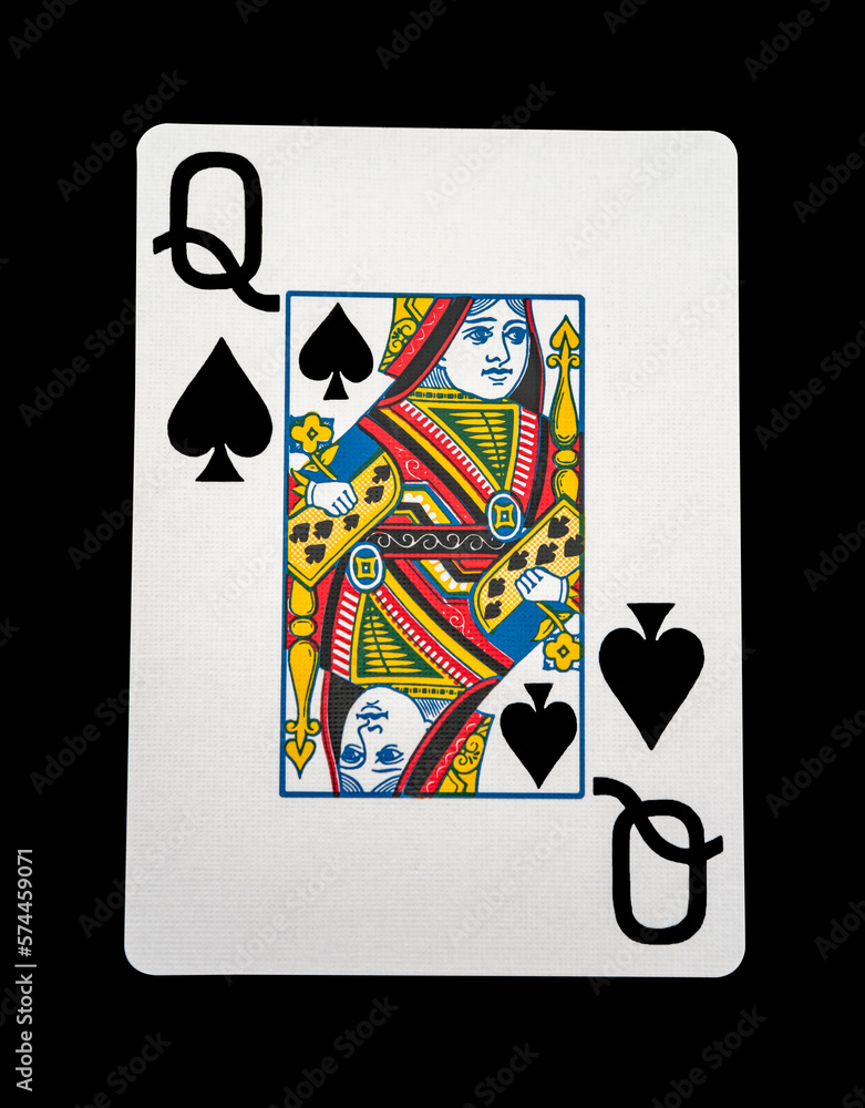 Queen of spades card with clipping path Stock Photo Adobe Stock