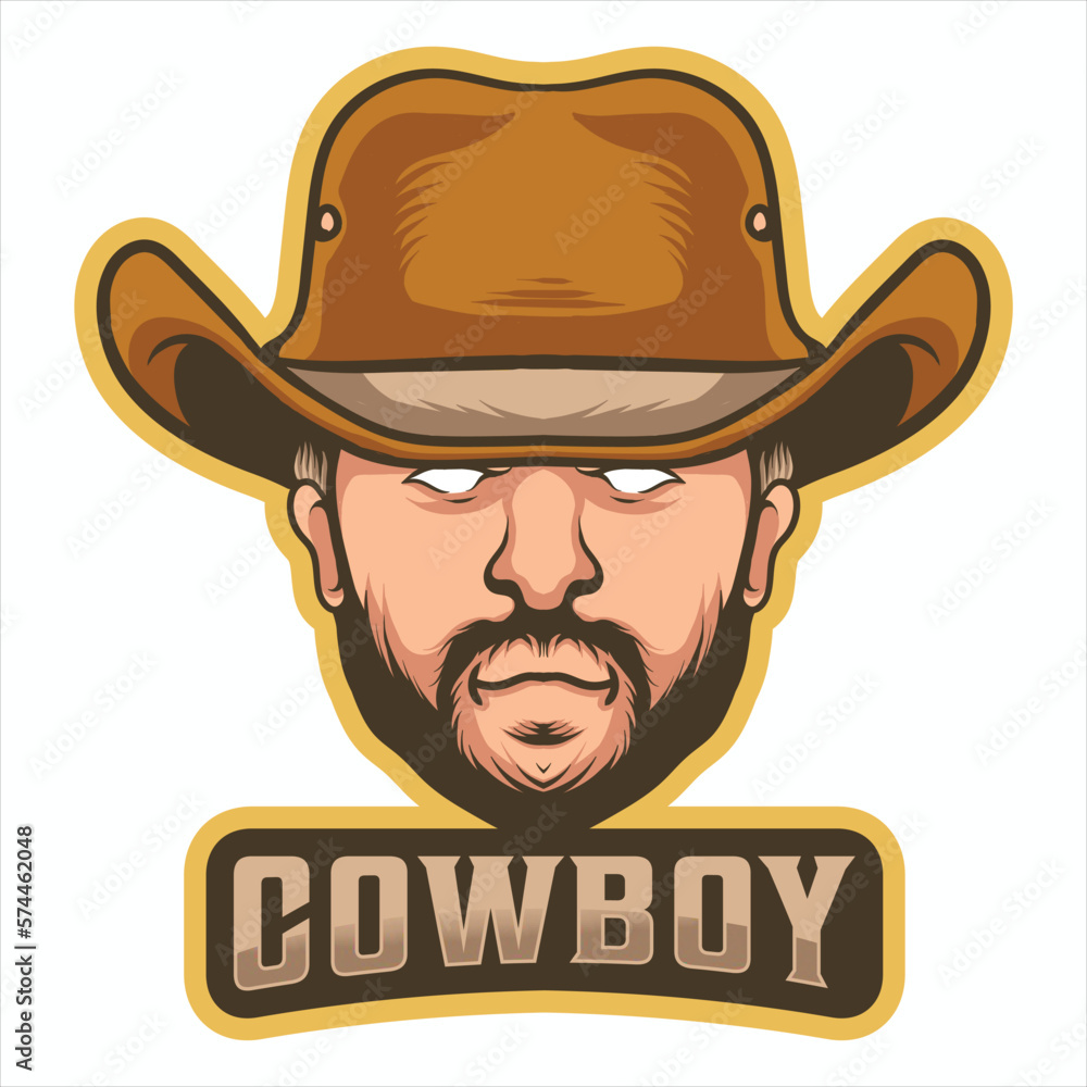 Premium cowboy logo mascot vector illustration