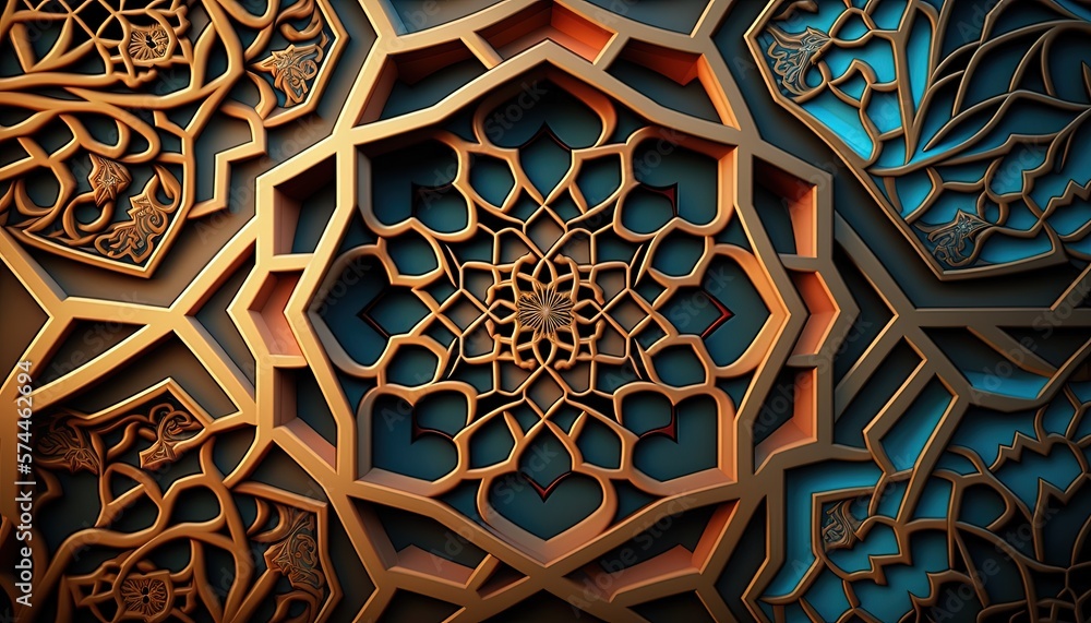 Arabic Mosaic Background, Arabic Pattern Wallpaper, Generative AI Stock ...