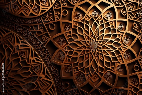 Arabic mosaic background, Arabic pattern wallpaper, Generative AI