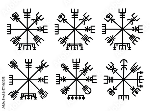 Magical Tattoos Aegishjalmur viking of awe runes vector