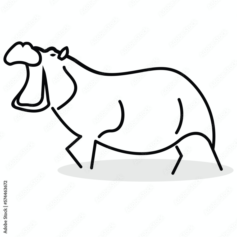 Hippopotamus animal monoline logo business Hippopotamus animal monoline logo business