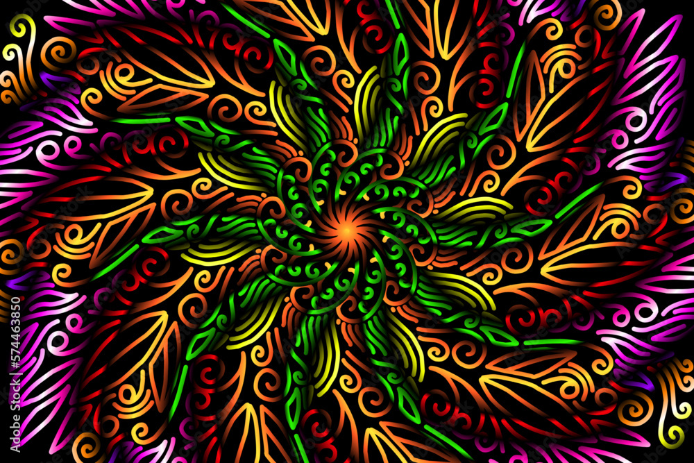 Beautiful caleidoscope symmetrical colourful gradient flowers line art of traditional abstract symbol batik dayak ornament design template elements
Beautiful caleidoscope symmetrical colourful gradient flowers line art of traditional abstract symbol batik dayak ornament design template elements