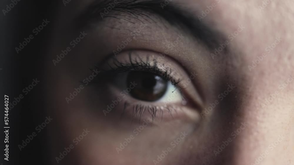 Extreme macro closeup woman a woman eye looking at camera Extreme macro closeup woman a woman eye looking at camera