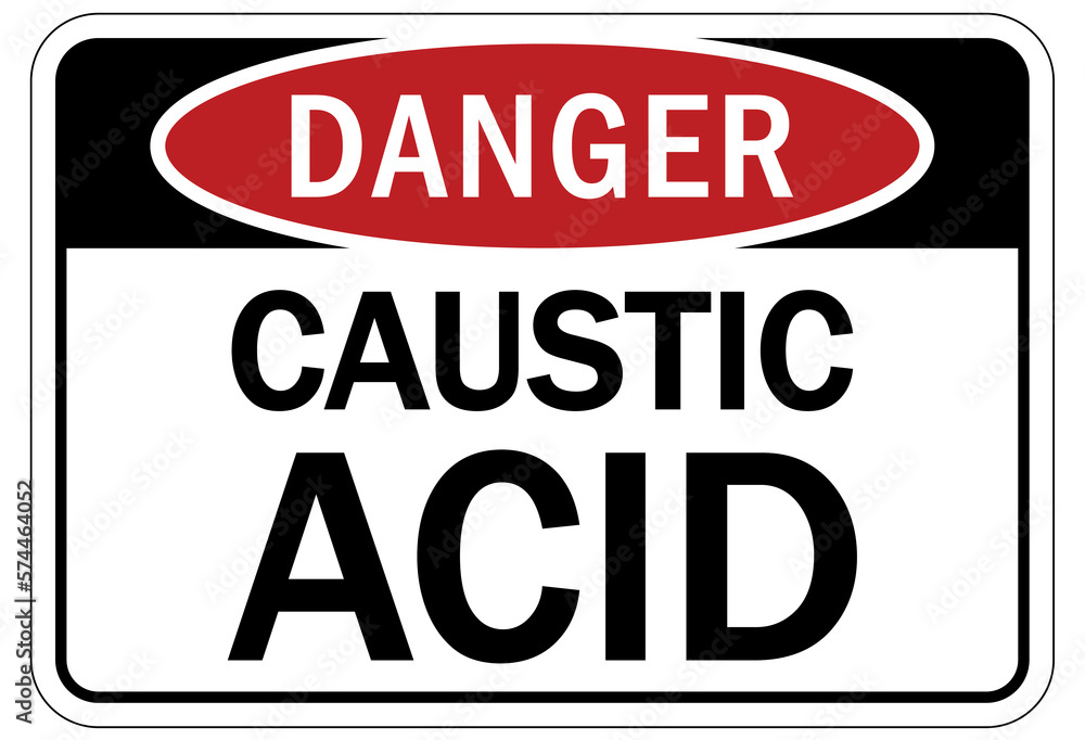 Caustic danger chemical hazard sign and labels caustic acid Caustic danger chemical hazard sign and labels caustic acid