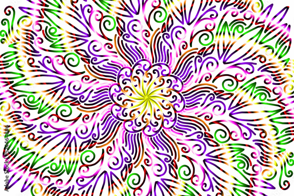 Beautiful caleidoscope symmetrical colourful gradient flowers line art of traditional abstract symbol batik dayak ornament design template elements
Beautiful caleidoscope symmetrical colourful gradient flowers line art of traditional abstract symbol batik dayak ornament design template elements