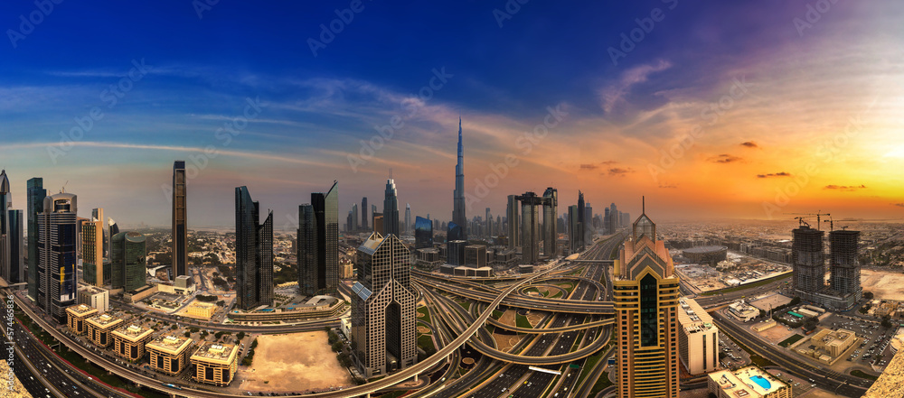 Obraz premium Aerial view of downtown Dubai