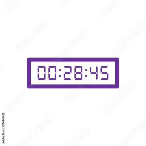 LED digital clock number isolated. Electronic figures for counter or calculator mockup interface design.