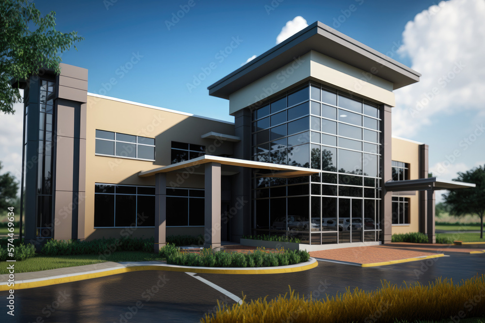 Fototapeta premium Modern building exterior render