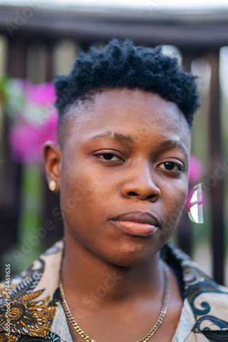 Portrait of a queer masculine black woman