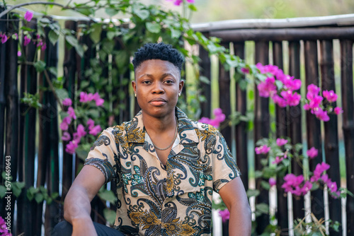 Portrait of a queer masculine black woman