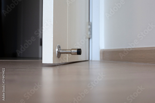 White door with door stopper photo