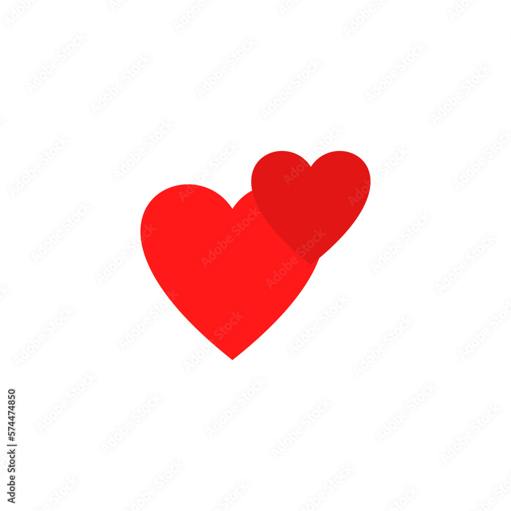 Red heart icon. Vector illustration on a white background.
