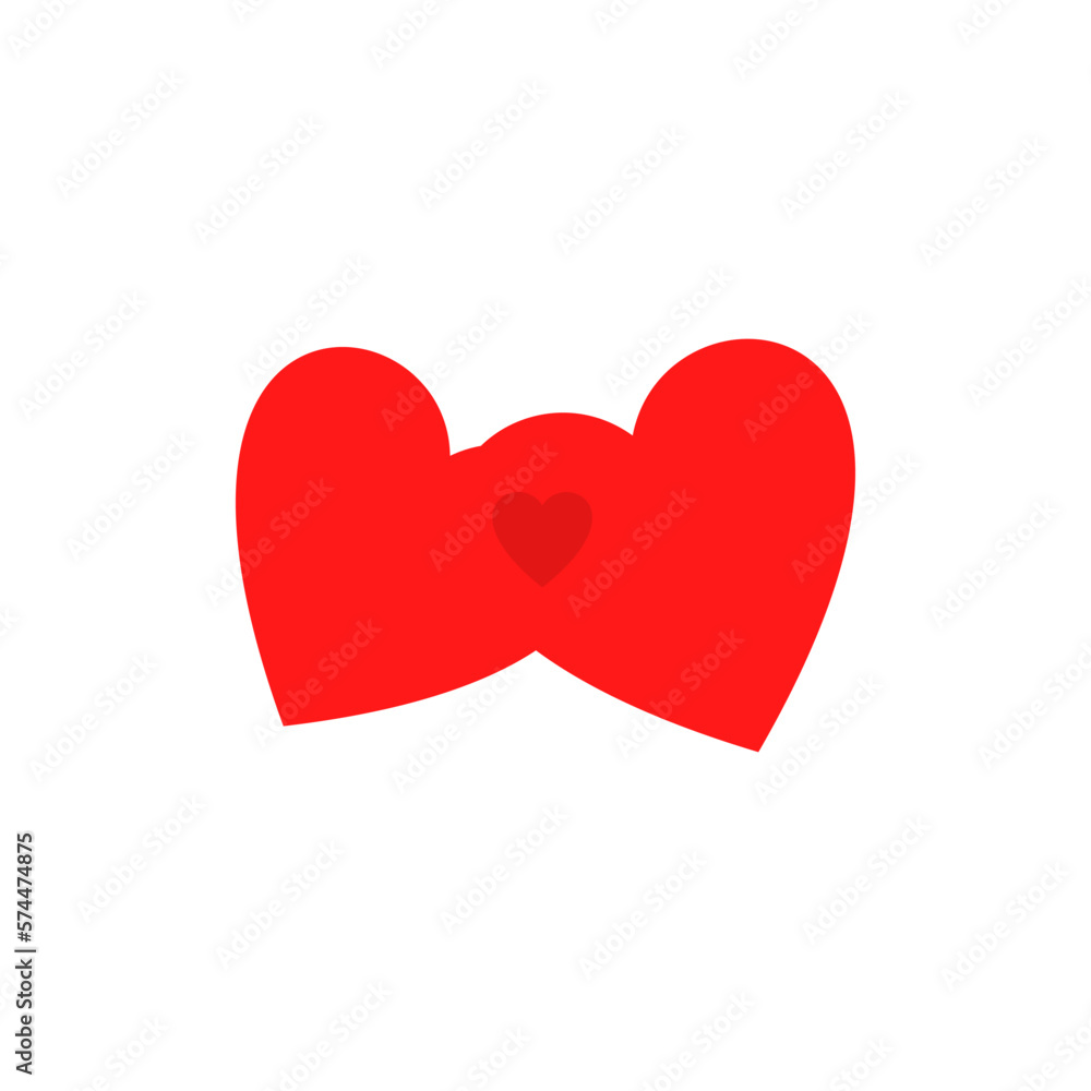 Red heart icon. Vector illustration on a white background.