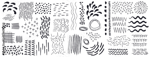 Set Abstract Elements handwork vector, lines and douts 