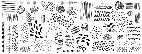 Set Abstract Elements handwork vector, lines and douts	 photo