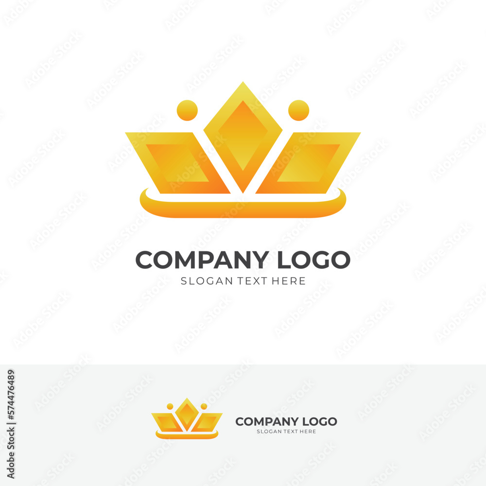 diamond crown logo design luxury gold color style Stock Vector | Adobe ...