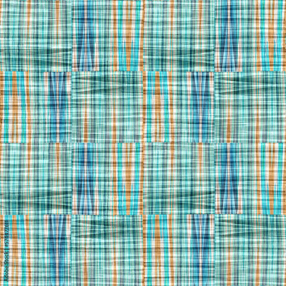 Teal rustic coastal beach house check fabric tile. Seamless sailor flannel textile gingham repeat swatch. Teal rustic coastal beach house check fabric tile. Seamless sailor flannel textile gingham repeat swatch.