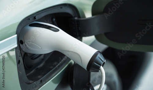 Close up Electric car , EV charging  © Suraphol