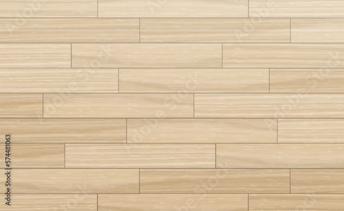 Realistic brick floor texture. Brown wooden surface with rectangle shapes. Vector model of flooring sample