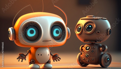 Cute Robot Artificial Intelligence Chat GPT Concept. AI generative.