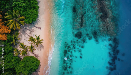 Caribbean beach and clear water — Generative AI