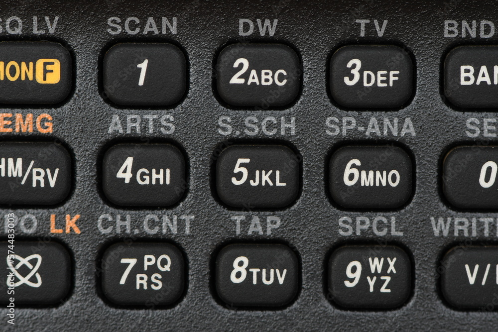 Close-up of a portable walkie-talkie radio Close-up of a portable walkie-talkie radio