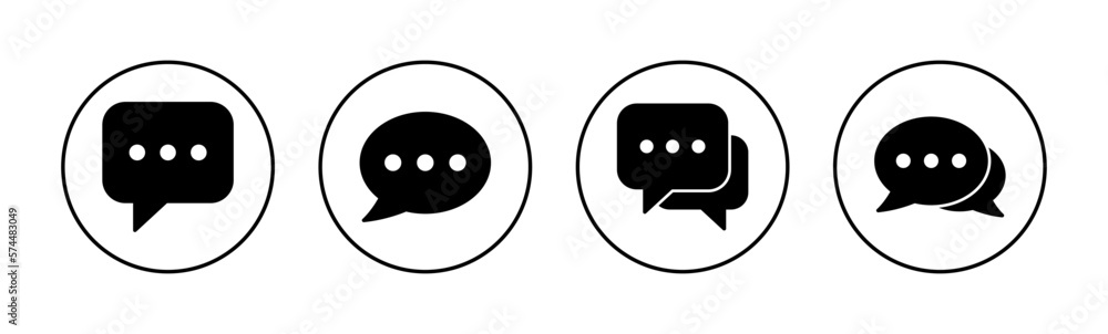 Chat icon vector for web and mobile app. speech bubble sign and symbol. comment icon. message Chat icon vector for web and mobile app. speech bubble sign and symbol. comment icon. message