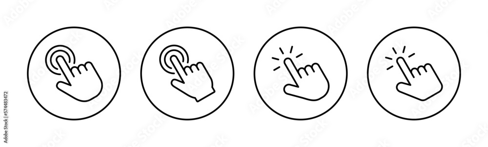 Obraz premium Hand click icon vector for web and mobile app. pointer sign and symbol. hand cursor icon