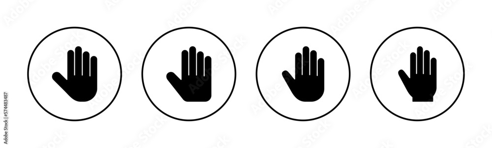 Obraz premium Hand icon vector for web and mobile app. hand sign and symbol. hand gesture