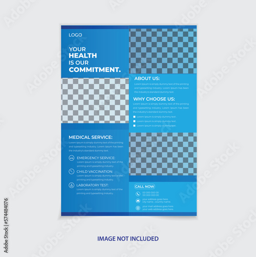Illustrator Blue Flyer Layouts for Health Insurance