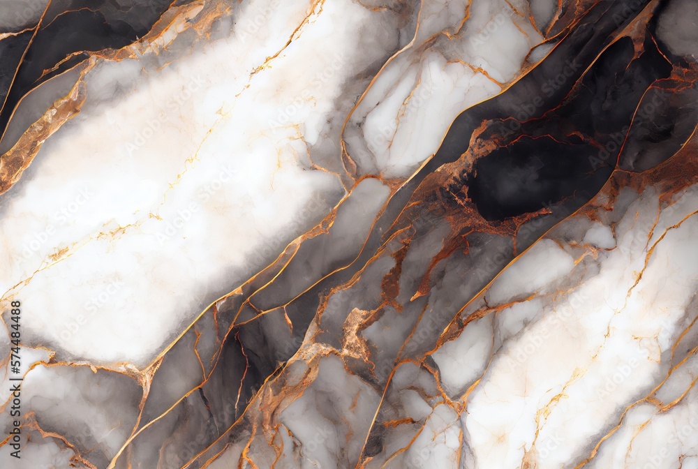 White marble with with gold and copper metal veins surface abstract background. Decorative acrylic paint pouring rock marble texture. Horizontal natural copper and gold abstract pattern. White marble with with gold and copper metal veins surface abstract background. Decorative acrylic paint pouring rock marble texture. Horizontal natural copper and gold abstract pattern.