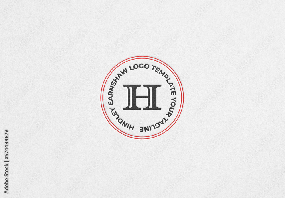 Logo Mockup Embossed Debossed Paper Textrure Template Effect Stock Template Adobe Stock